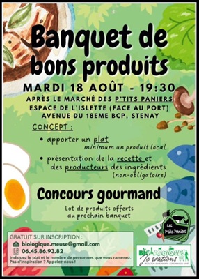 Banquet BIO à l'espace de l'Islette le 18 août